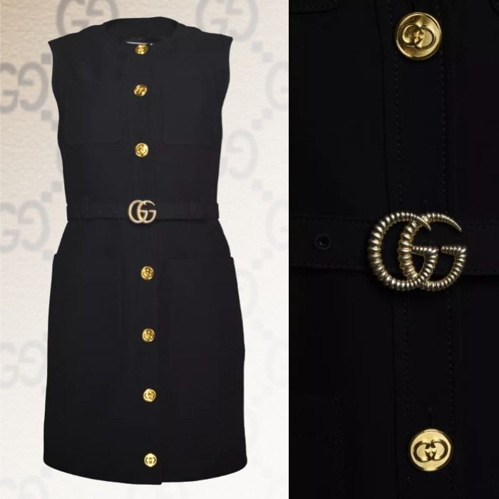 GUCCI】グッチ ウールキャディジャケット ワンピース (GUCCI 3番目の惑星 グッチのウールのワンピース ひざ丈ワンピース