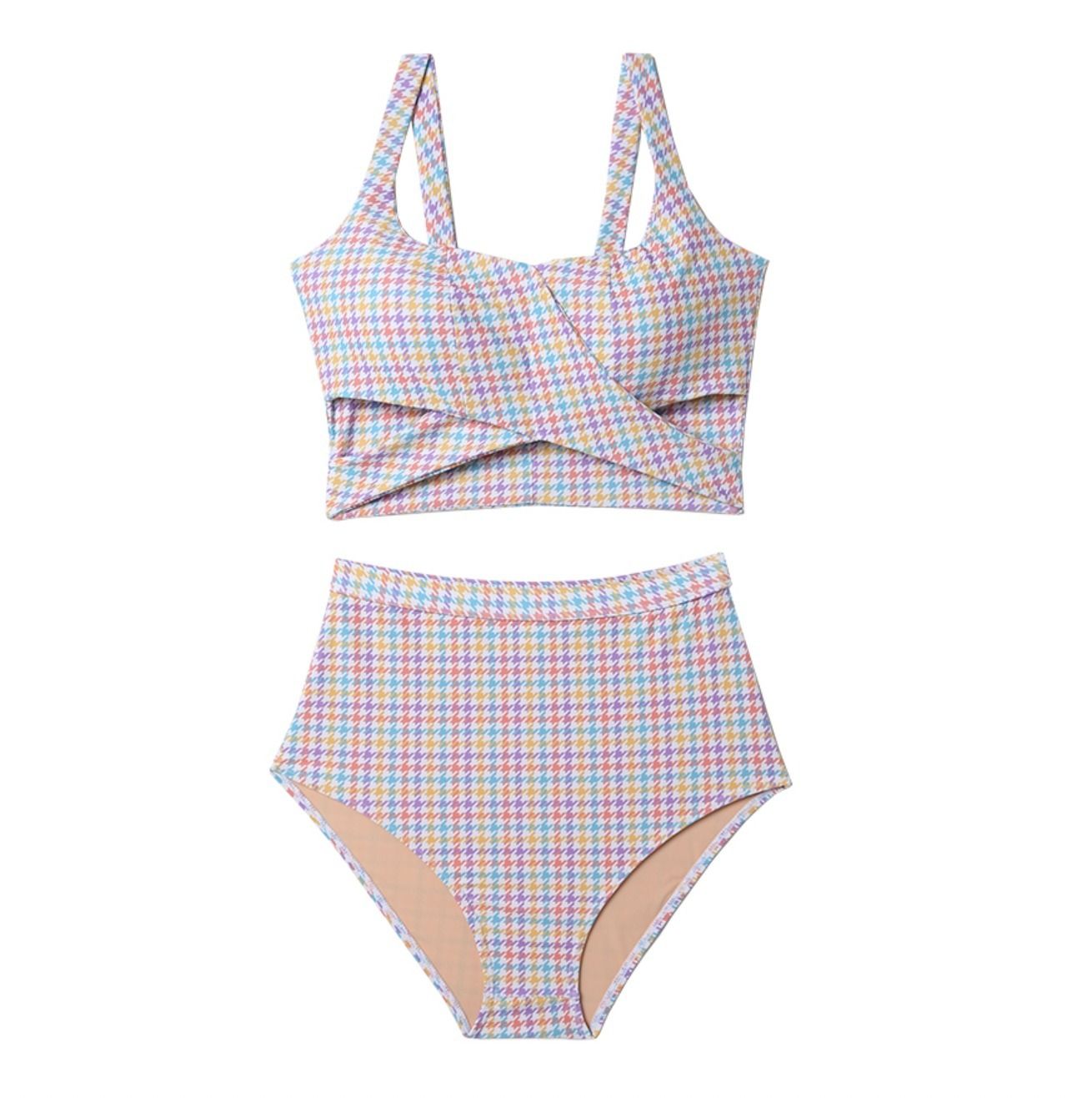 Vikini Vender】パステルチェックハイウエストビキニ (Vikini