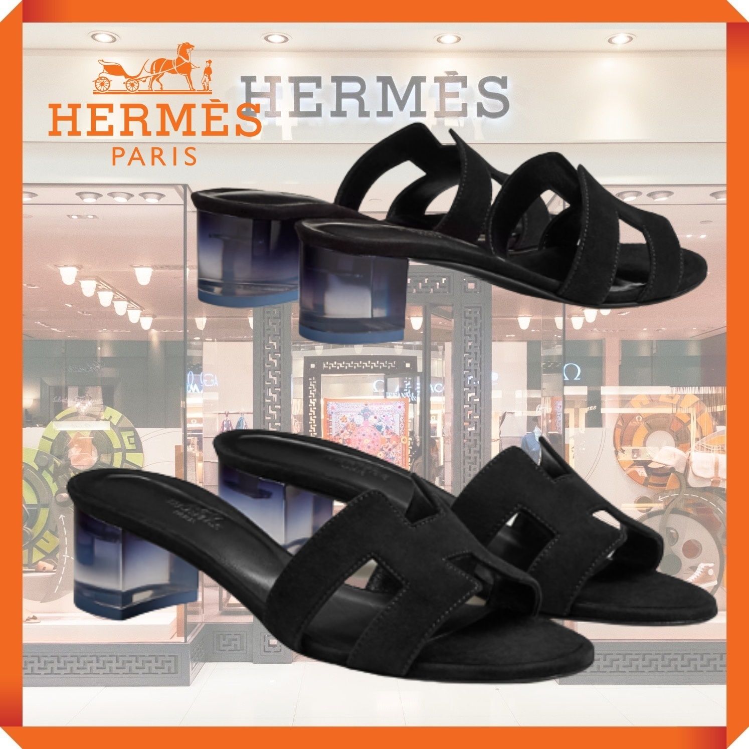 クリアヒールがおしゃれ*】HERMES サンダル《オアジス》 (HERMES