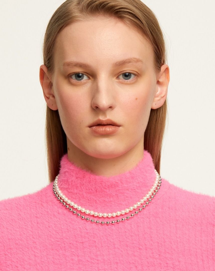 ☆人気☆【Numbering】☆BALL CHAIN PEARL NECKLAC.E #5730☆ ☆人気☆【Numbering】☆BALL CHAIN PEARL NECKLAC.E #5730