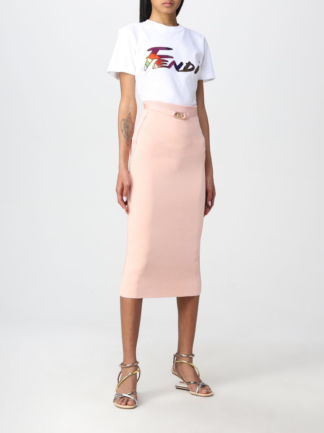 FENDI - ピンク スカート - www.itacarambi.mg.gov.br (激安通販サイト) fendi ffペンシルスカート ロングスカート