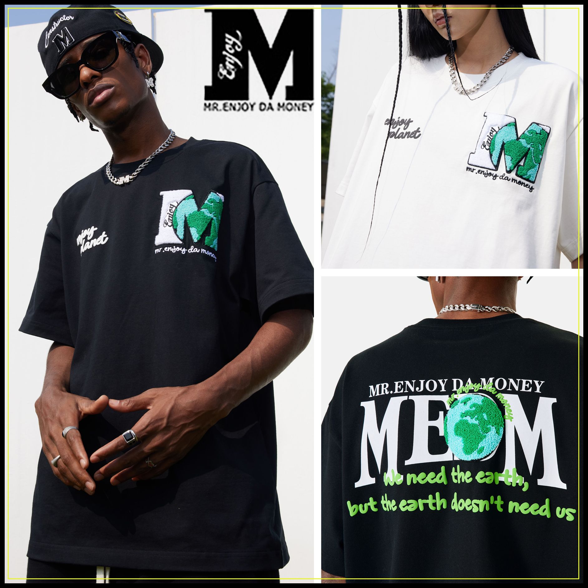 MEDM 半袖 Tシャツ タオル刺繍 ロゴ 大人気 男女兼用 プリント MEDM 半袖 Tシャツ タオル刺繍 ロゴ 大人気 男女兼用 プリント