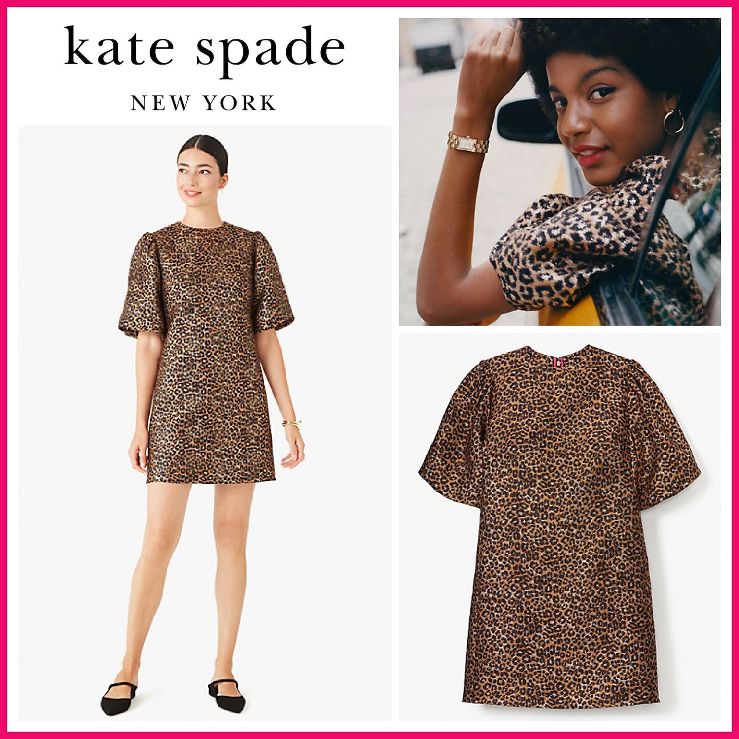 人気ブランド 可愛い Kate Spade Leopard Taxi Dress Kate Spade New York ワンピース K5190 Buyma