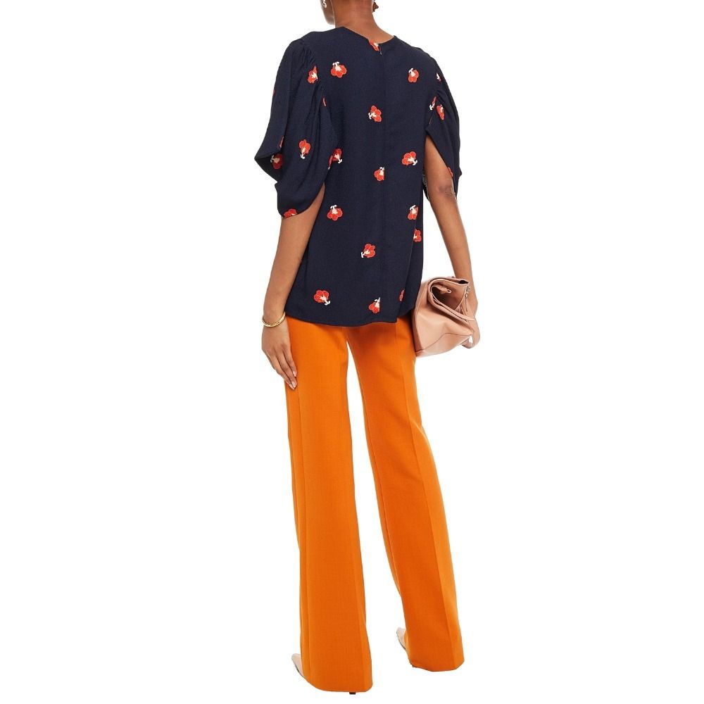 関税込 VICTORIA BECKHAM ドレープ 花柄 クレープ ブラウス (Victoria ...