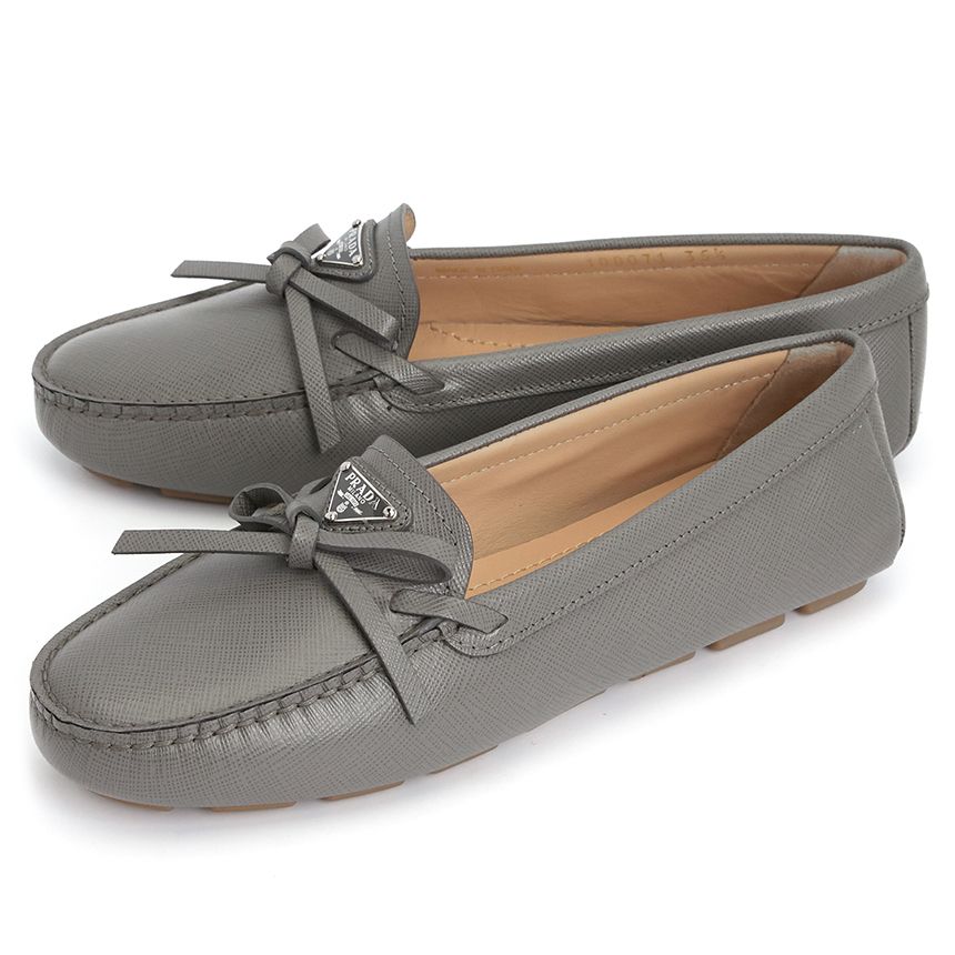 プラダ レディース フラットシューズ 1DD071 053 F0K44 (PRADA 大特価販売中 PRADA プラダ スリッポン スエード グレー フラットシューズ スニーカー