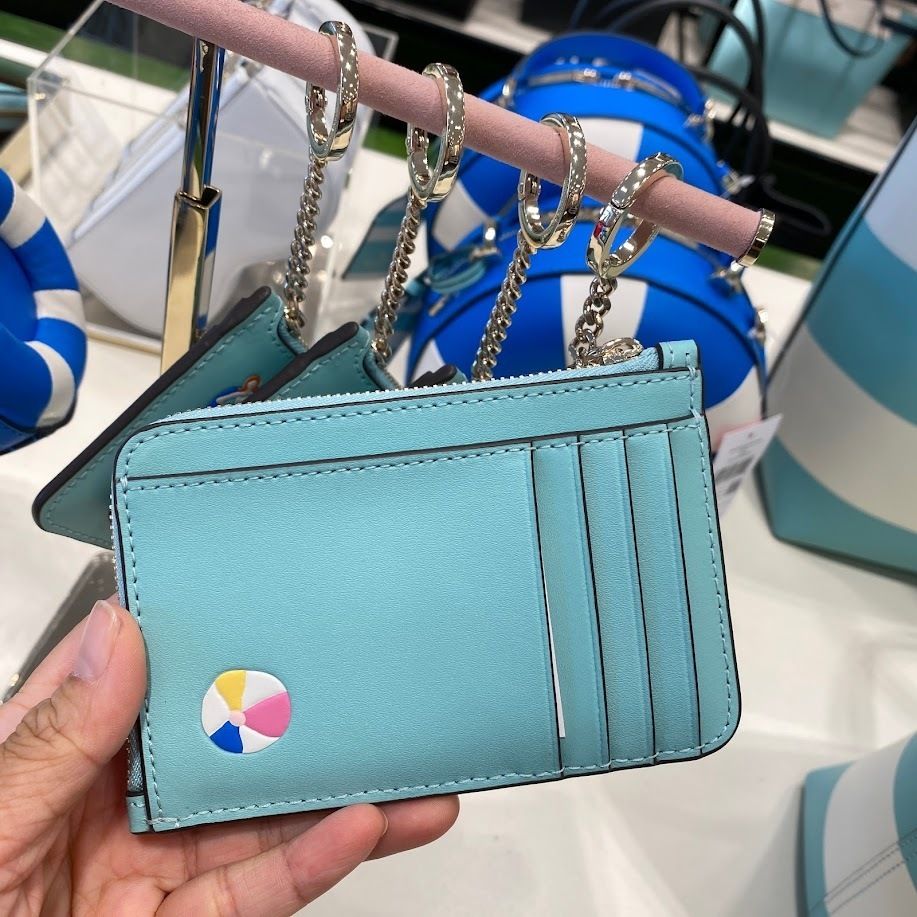 6月新作★KATE SPADE★pool float card holder★k7200 New Kate Spade Pool Float Medium L-zip Card Holder K7200