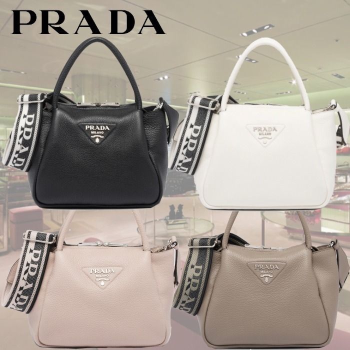 PRADA プラダ　ハンドバッグ　レザー ブラック プラダ ボニー ラージ レザー ハンドバッグ | PRADA