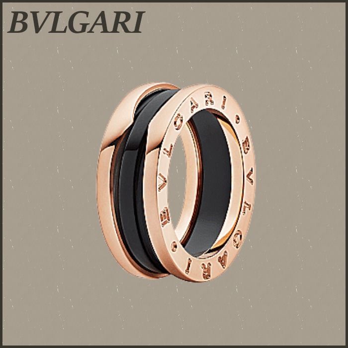 BVLGARI ブルガリ リング 指輪 ビーゼロワン 18K ロゴ ブラック