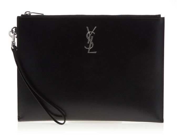 サンローラン YSL モノグラム レザー クラッチバッグ ☆Saint Laurent☆YSLロゴ モノグラム クラッチバッグ (Saint