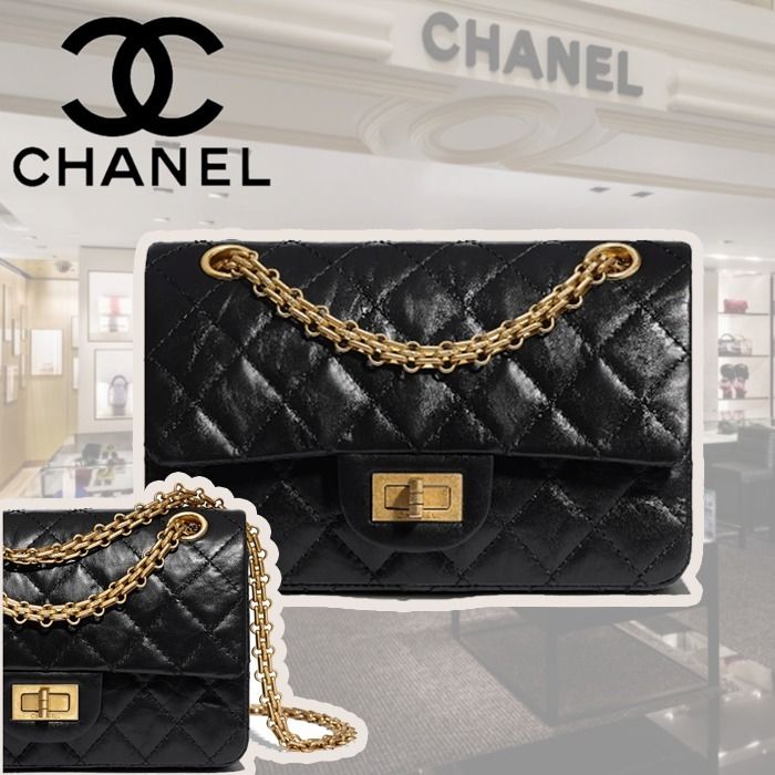サイズ交換OK】 【極美品&レア】CHANEL 2.55 ミニバッグ ブラック 程度極上 【極美品&レア】CHANEL 2.55 ミニバッグ ブラックカーフスキン ショルダーバッグ