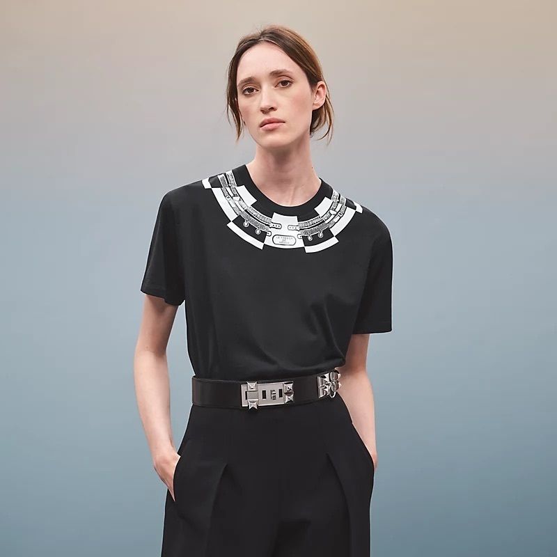 HERMES Tシャツ cartiglio《Tresor de Medor》ブラック DHL 直営 ...