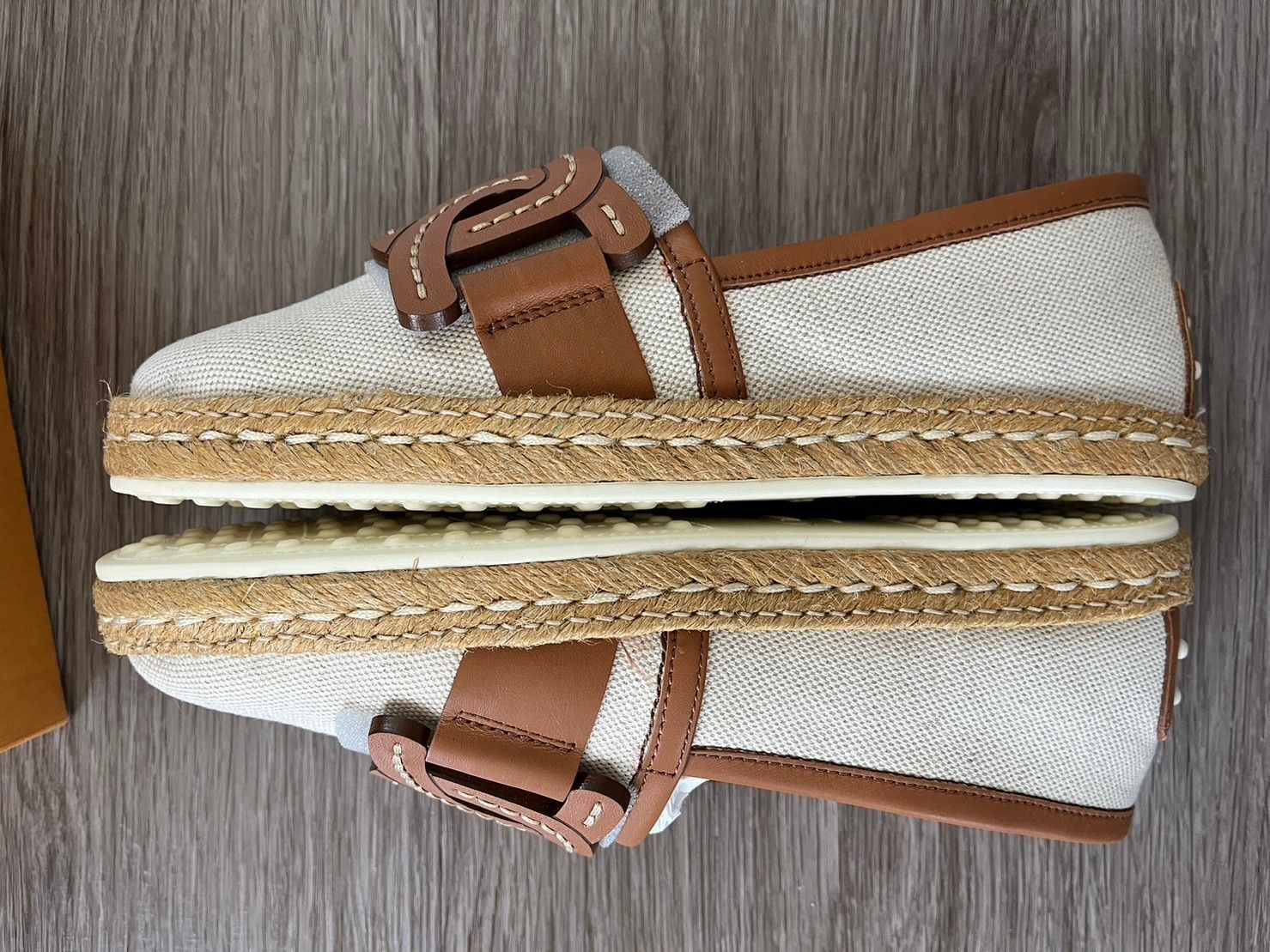 見逃し厳禁！おトクな TOD'S＊SLIP-ONS キャンバス＆レザー スリッポンシューズ＊送込 靴