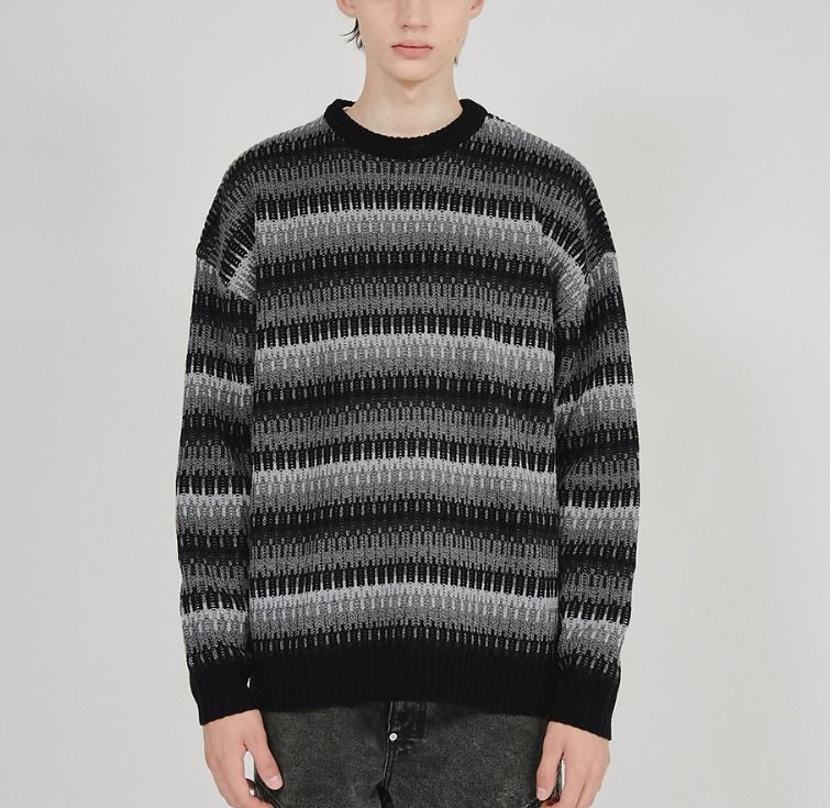韓国 FLARE UP 6Mix knit Sweater 人気 Gray Mix UNISEX (FLARE UP 韓国 FLARE UP 6Mix knit Sweater 人気 Gray Mix UNISEX (FLARE UP