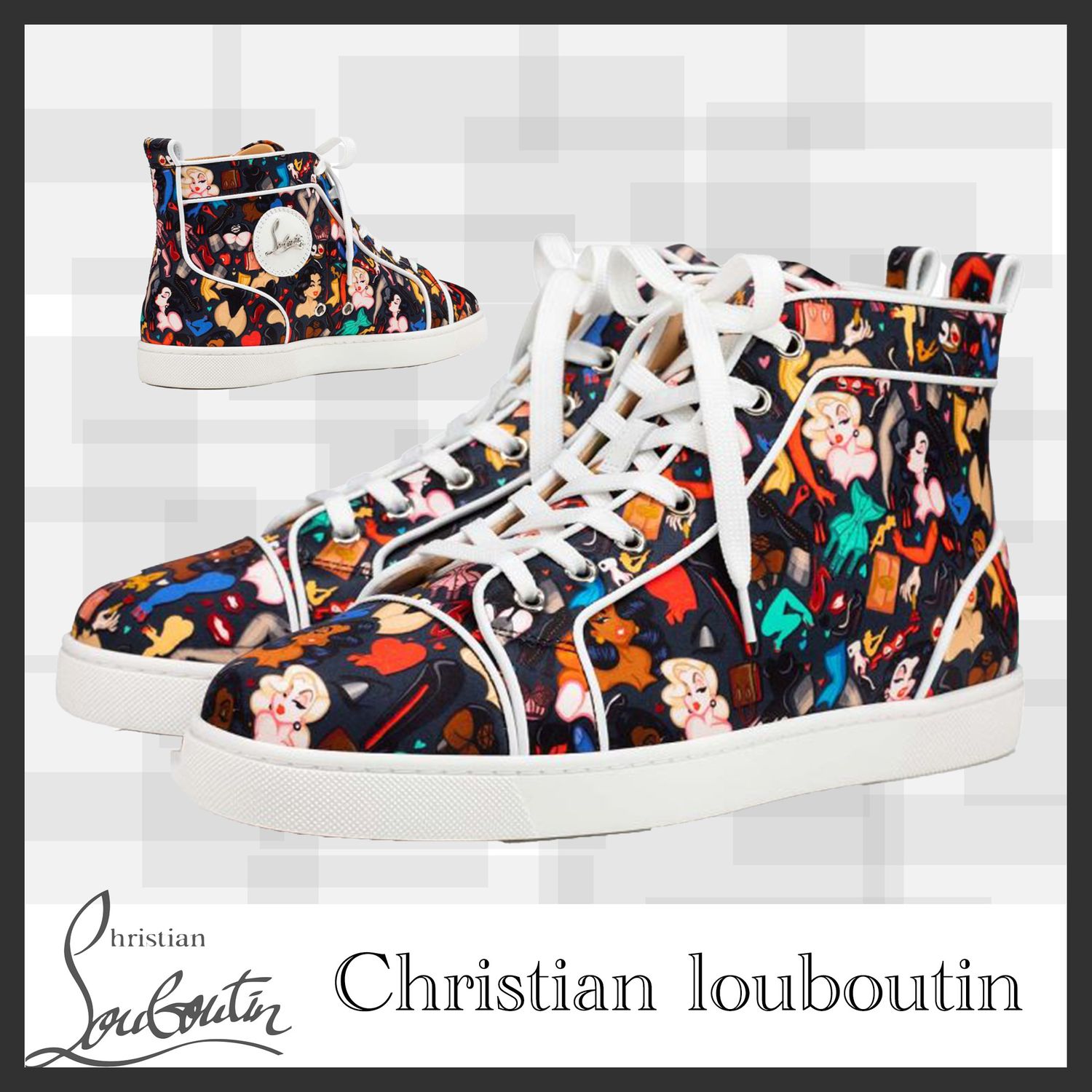 クリスチャン ルブタン Louis ハイカット スニーカー イラスト Christian Louboutin スニーカー 126j955 Buyma