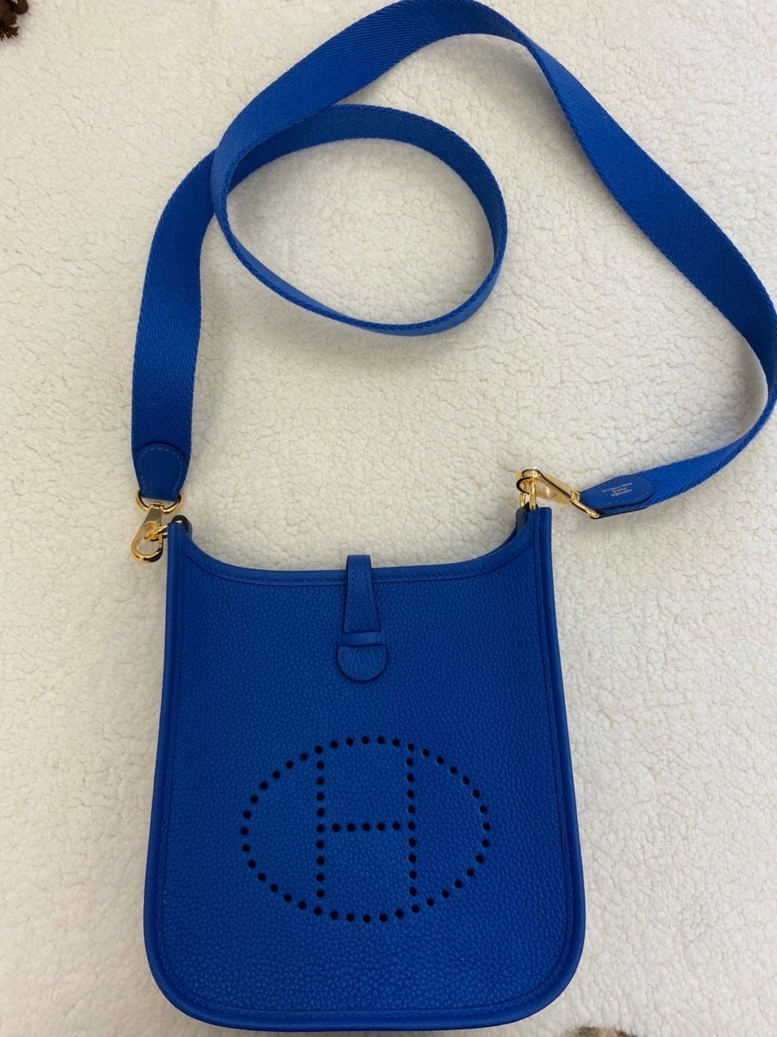 激レア☆メンズもOK！】HERMES エヴリンミニ TPM 16 ブルー