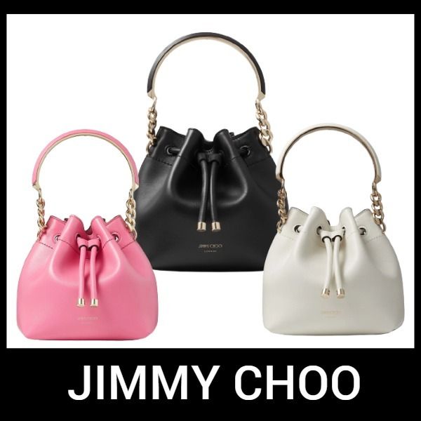 JIMMY CHOO】カーフスキン バケットバッグ (Jimmy Choo/ショルダー クリアランス本物 JIMMY バケットバッグ ショルダーバッグ CHOO ショルダーバッグ