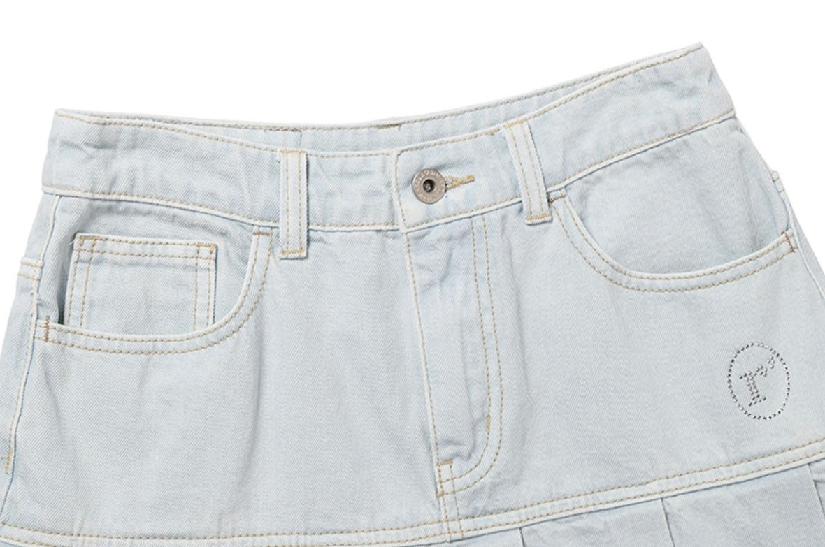 ☆韓国の人気☆【ROLAROLA】☆PLEATS DENIM SKIR.T☆関税込☆ ☆韓国の人気☆【ROLAROLA】☆PLEATS DENIM SKIR.T☆関税込