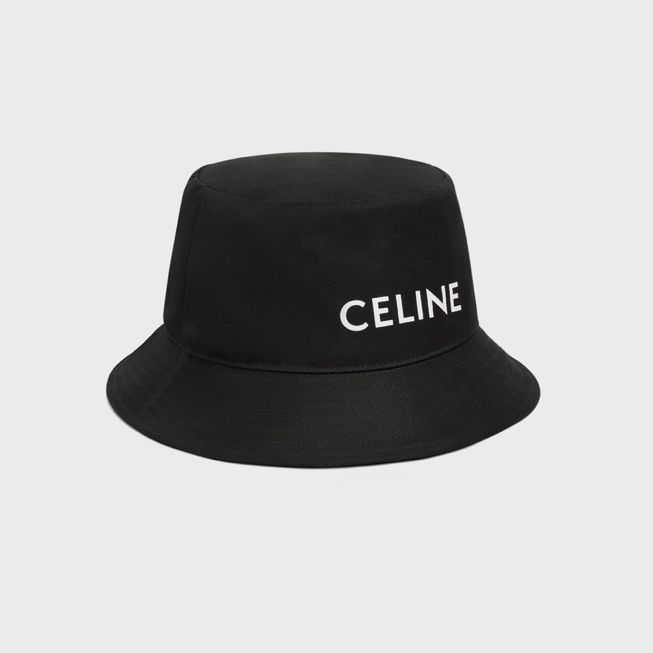6900□CELINE セリーヌ ハット 春夏 ロゴプレート bc11yt