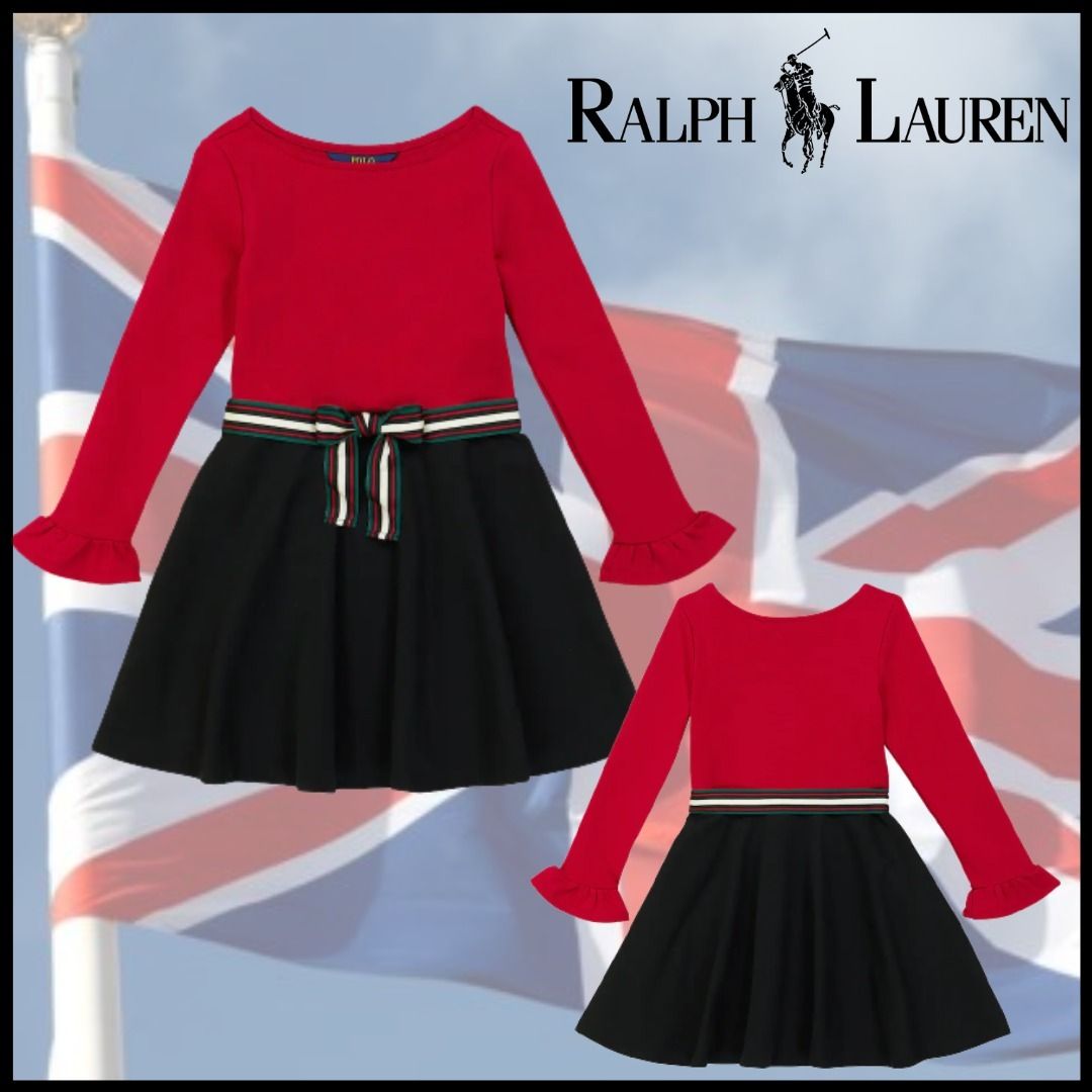 ☆POLO RALPH LAUREN kids☆コットンブレンドポンテワンピース (POLO ☆POLO RALPH LAUREN kids☆コットンブレンドポンテワンピース (POLO