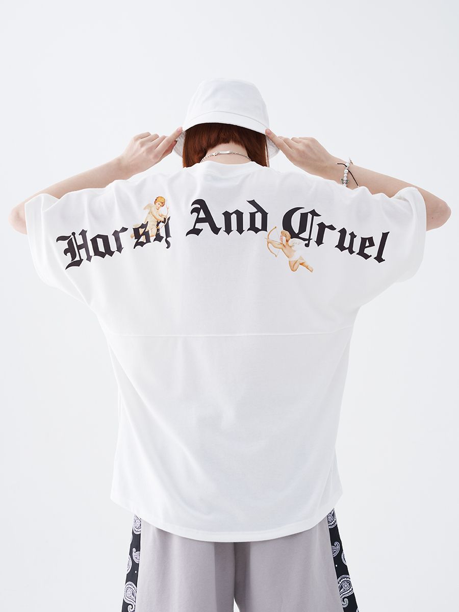HARSH AND CRUEL Tシャツ 半袖 エンジェル ロゴ 大人気 男女兼用