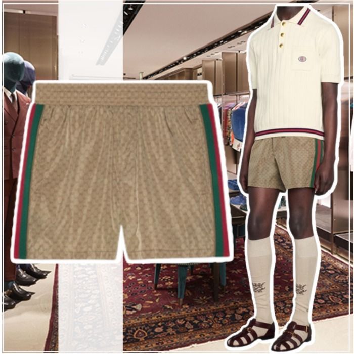すぐ届く♪【GUCCI】 グッチ メンズ ロゴ スイムショートパンツ (GUCCI