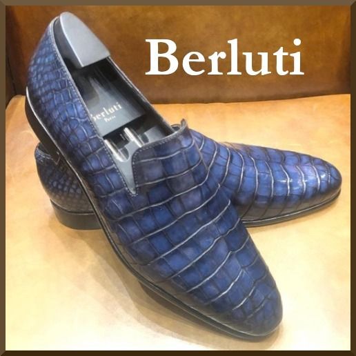 BERLUTI】カーシヴ ガレ アリゲーター レザー ローファー (Berluti