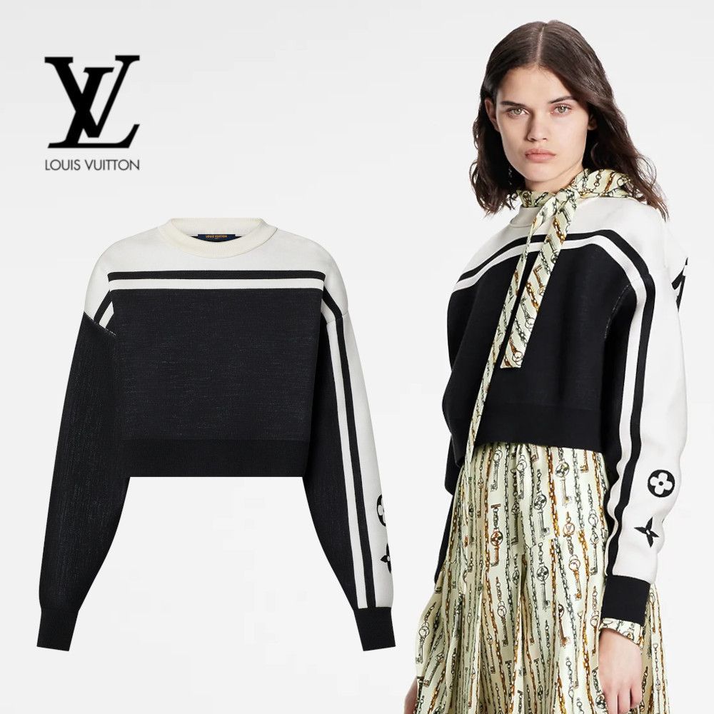 メール便可 2セットまで LV ルイヴィトン ブロックニットクロップド