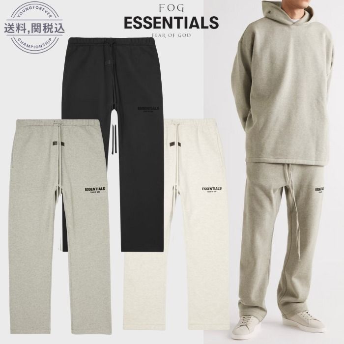 FEAR OF GOD ESSENTIALS ストレート ロゴ スウェットパンツ 人気 (FEAR ...