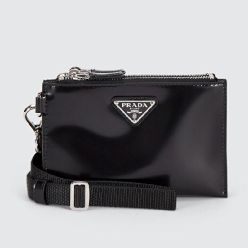 PRADA】ダブルミニポーチ トライアングルロゴ ブラック (PRADA/コイン ...