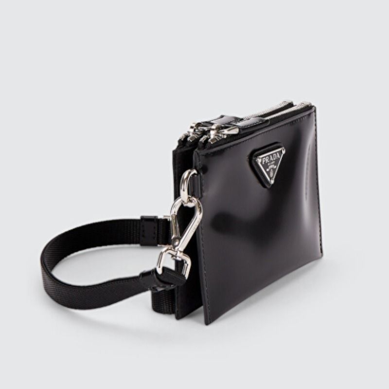 PRADA】ダブルミニポーチ トライアングルロゴ ブラック (PRADA/コイン ...