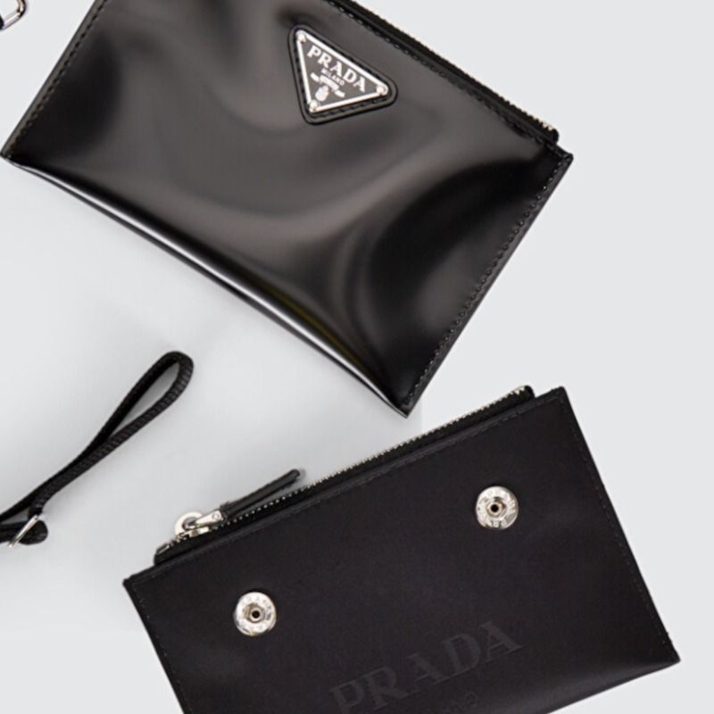 PRADA】ダブルミニポーチ トライアングルロゴ ブラック (PRADA/コイン ...
