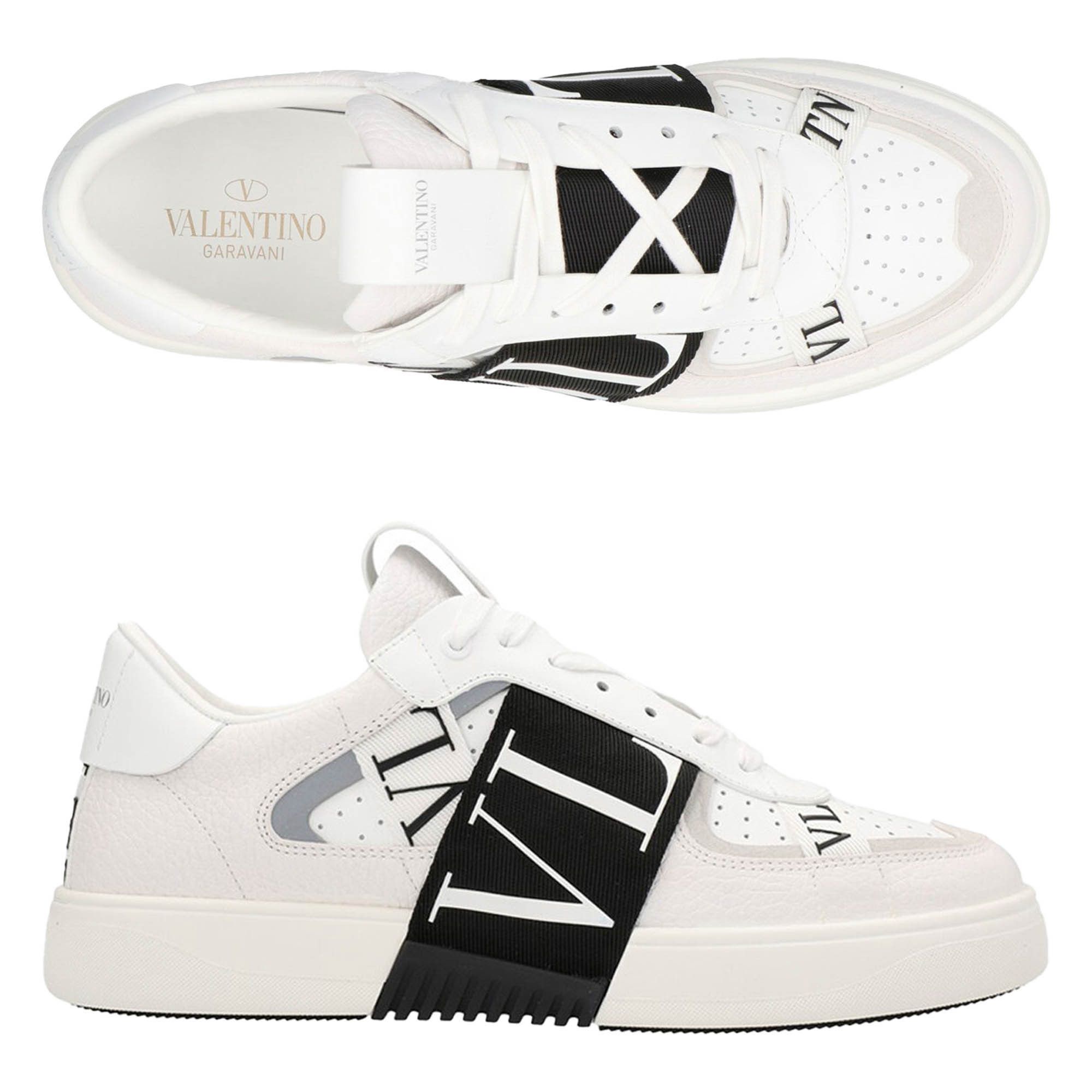 関税込VALENTINO VL7N レザー&リボン ローカットスニーカー