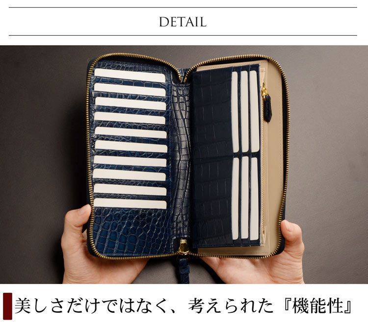 j-white クロコダイルラウンドファスナー長財布 j-white クロコダイルラウンドファスナー長財布 (長財布