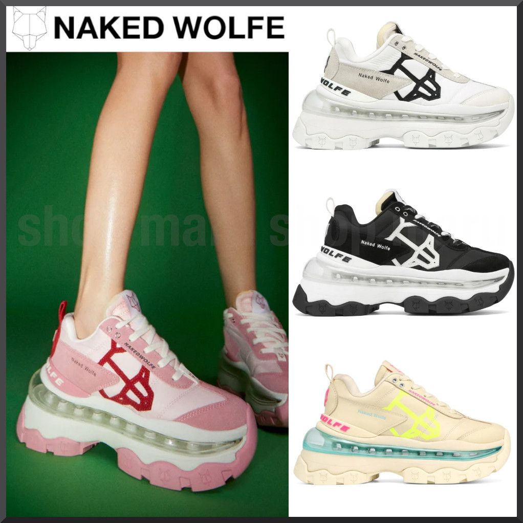 NAKED WOLFE◇FIGHTER◇ファイター 厚底 ロゴ スニーカー 4色 (Naked