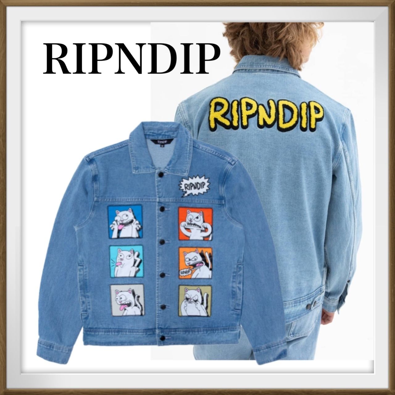 RIPNDIP】ミディアム ウォッシュ デニム ジャケット (RIPNDIP/デニム