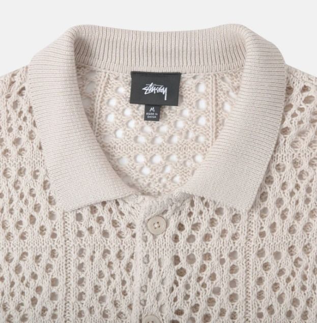22SS Stussy ストリート感じる CROCHET SHIRT (STUSSY/シャツ 決算大セール STUSSY 22SS ステューシー SHIRT CROCHET シャツ