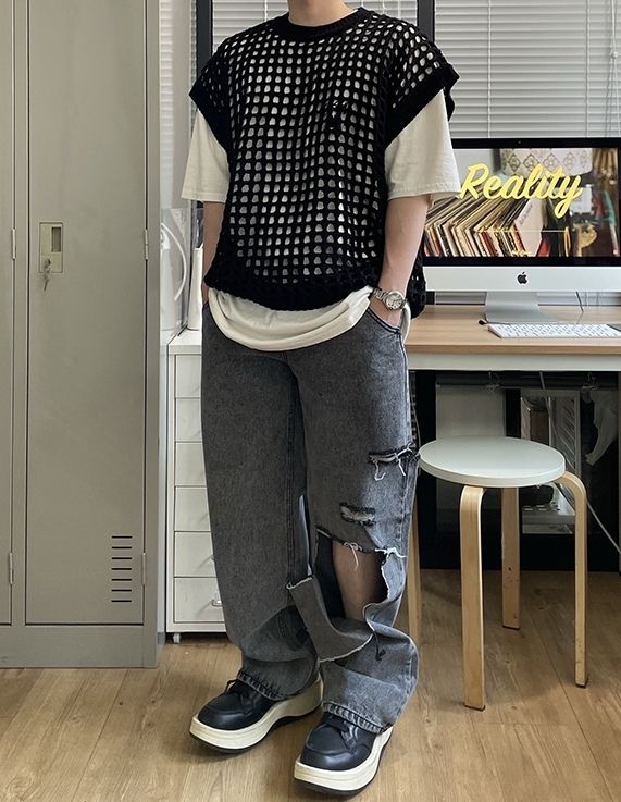 【HUECLOSET】送料・関税込★Snow Cutting Denim Pants HUECLOSET】送料・関税込☆Snow Cutting Denim Pants (HUE