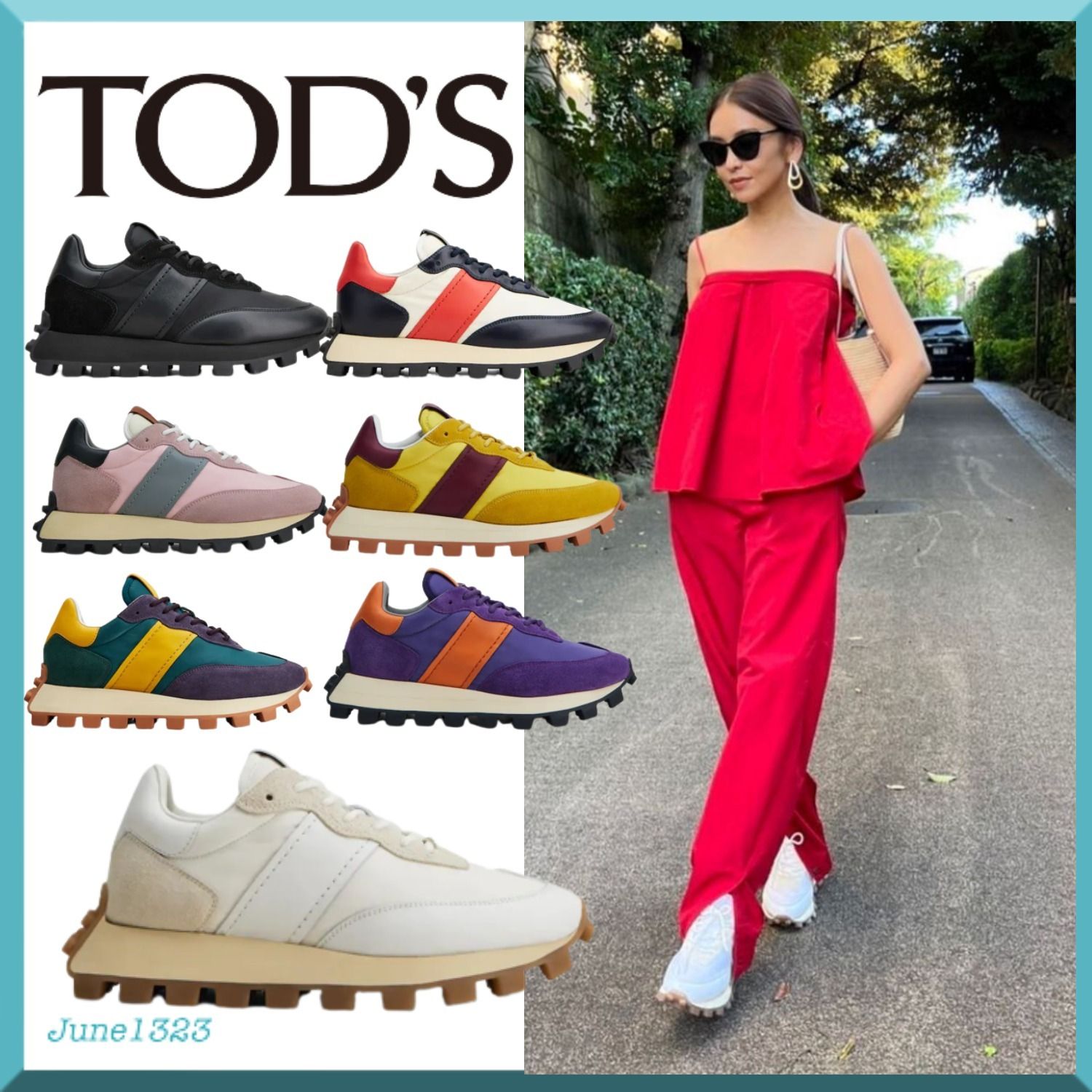タキマキ愛用☆【TOD'S 】 1T レザー&ファブリック スニーカー (TOD'S