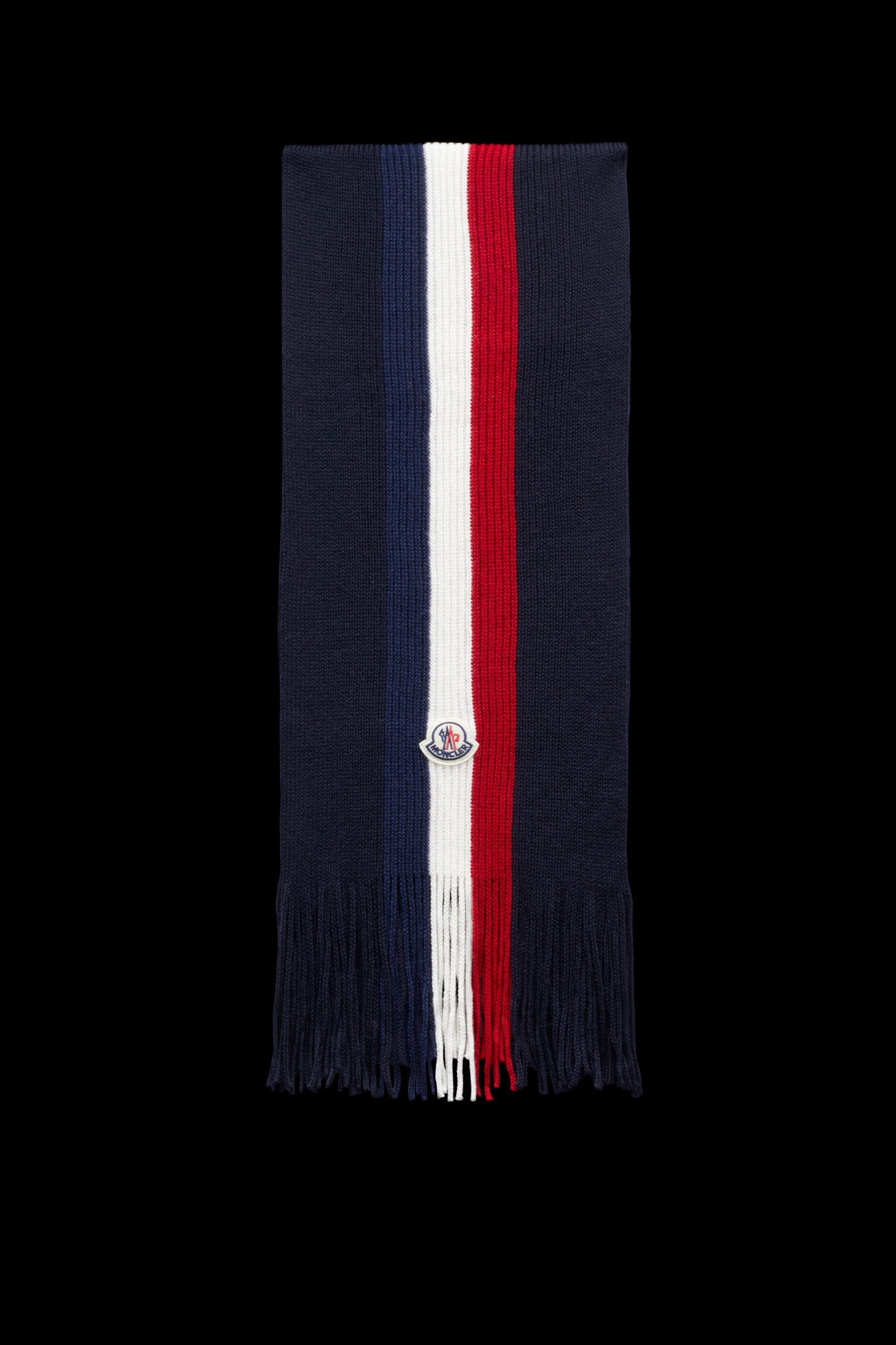 MONCLER モンクレール トリコロール ウールマフラー
