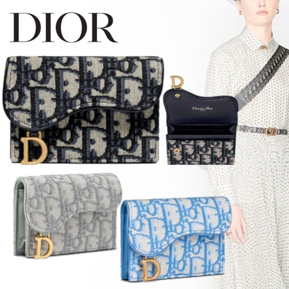 国内即発【DIOR】SADDLE フラップ カードホルダー ジャカード (Dior ...
