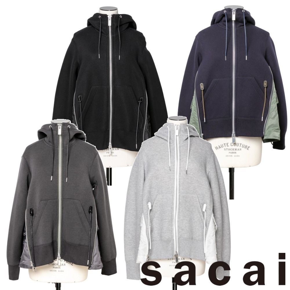 国内発送】sacai Sponge Sweat x MA-1 Hoodie フーディ 4色 (sacai 返品交換可能 SACAI SPONGE 4 パーカー HOODIE MA-1 SWEAT パーカー