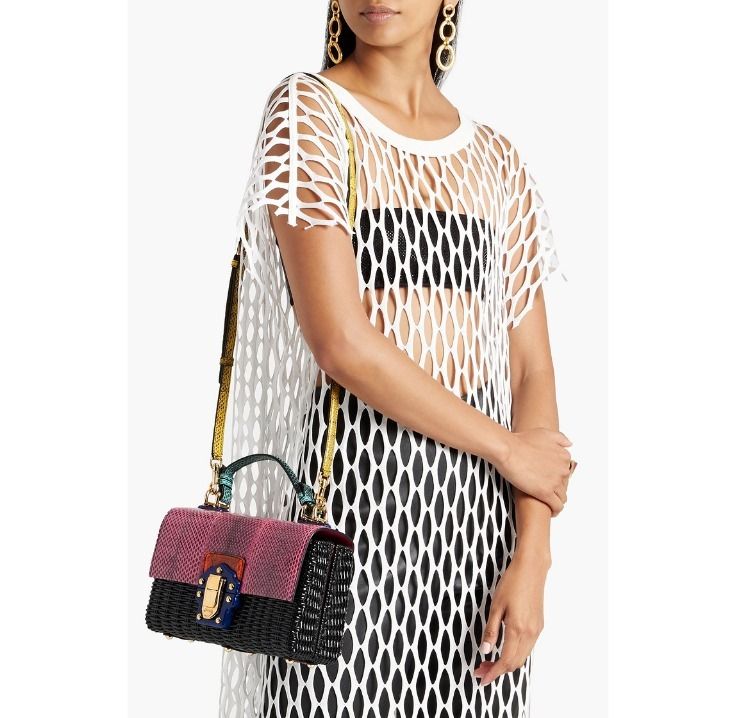 一目惚れアイテム/ DOLCE&GABBANA Wicker and faux leather tote ...