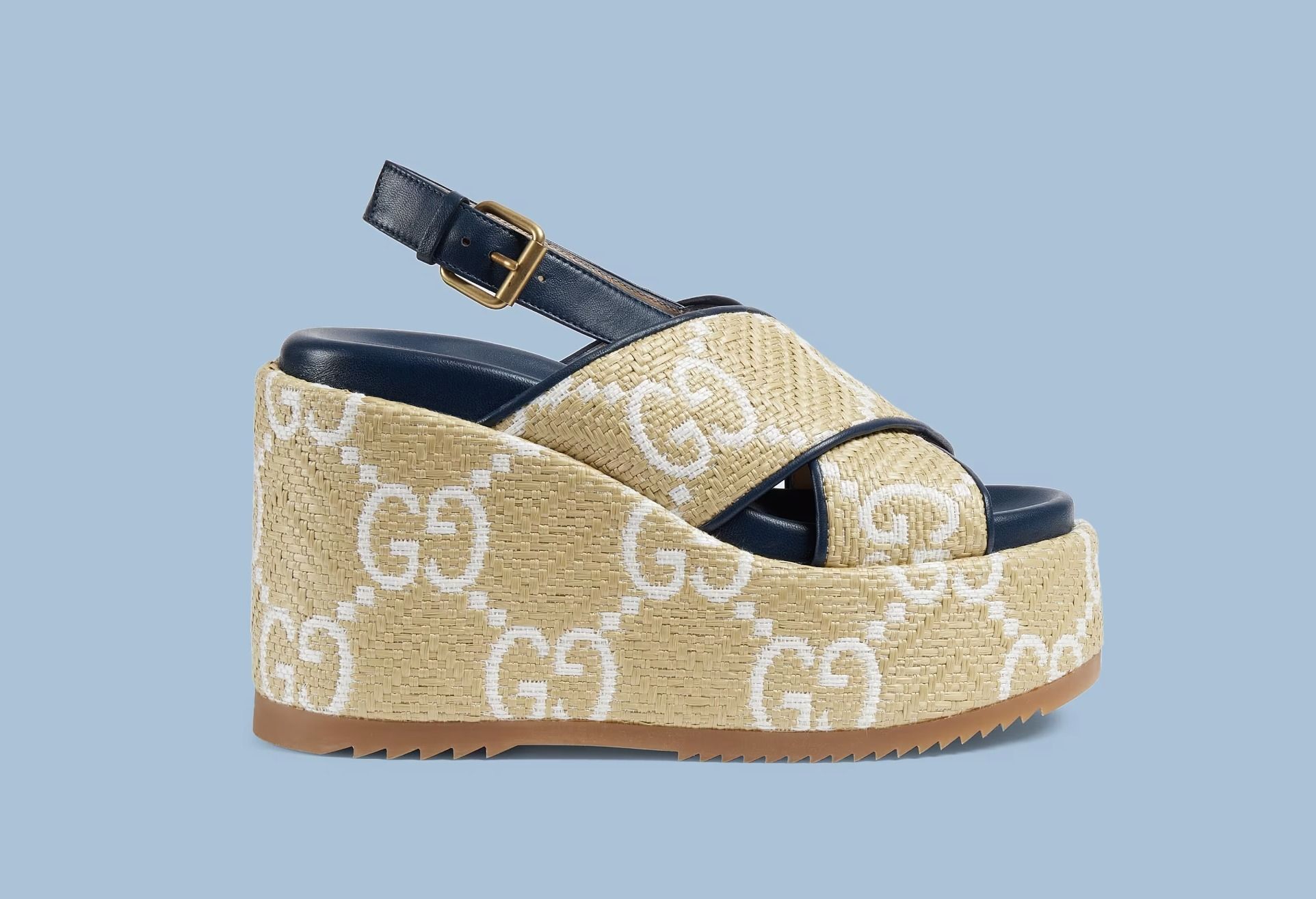 ★GUCCI★GG プラットフォームサンダル 国内発送☆GUCCI】GGラフィア プラットフォームサンダル (GUCCI