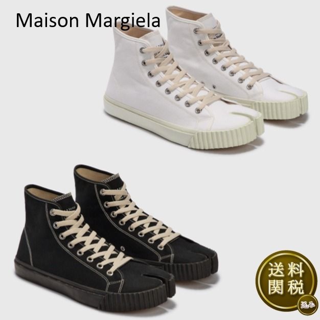 関税負担なし☆Maison Margiela Tabi ハイトップ スニーカー 関税込 新作マルジェラ Tabi キャンバス ハイトップ スニーカー
