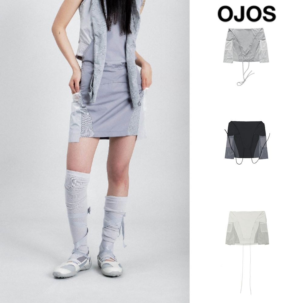 OJOS】22SS☆ Thigh Mesh Overall Skirt (ojos/ミニスカート