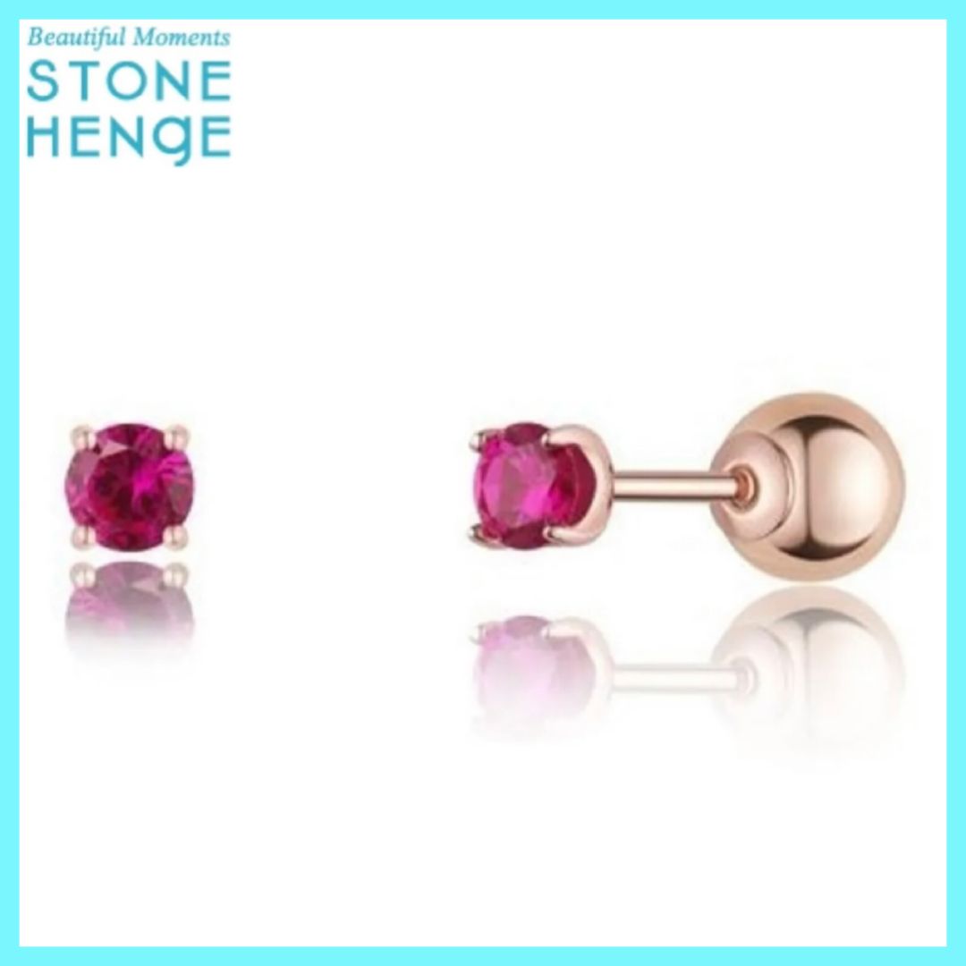 大人女性の HENgE☆ ☆STONE 14K (STONEHENgE 片耳ピアス ローズゴールド アクセサリー
