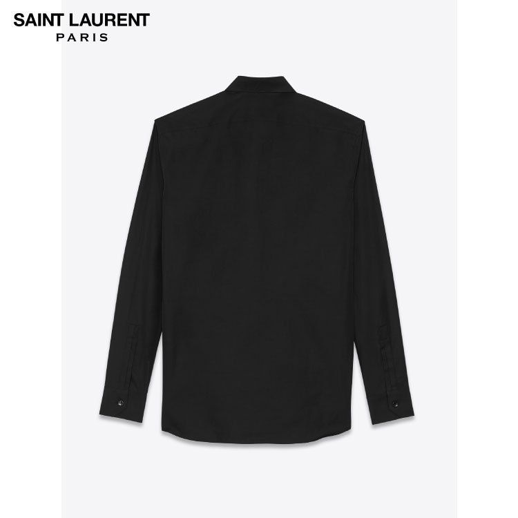 SAINT LAURENT コットンポプリン イヴカラー ドレスシャツ 新作 (Saint