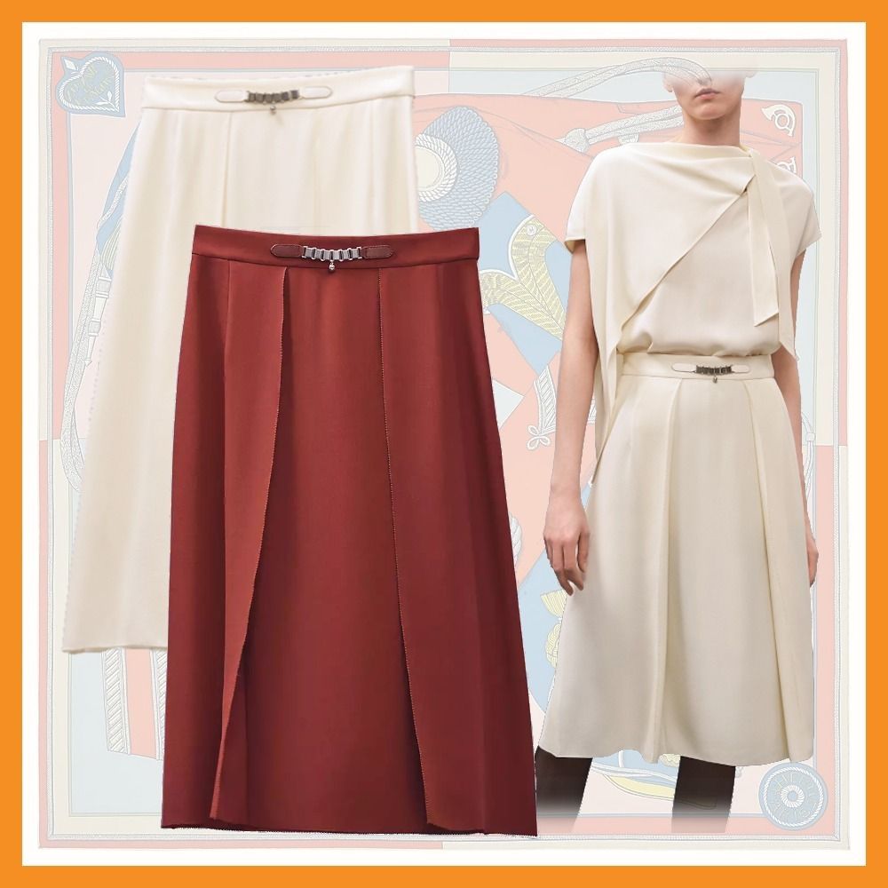 エルメス直営店- パネルスカート シルク (HERMES/スカート