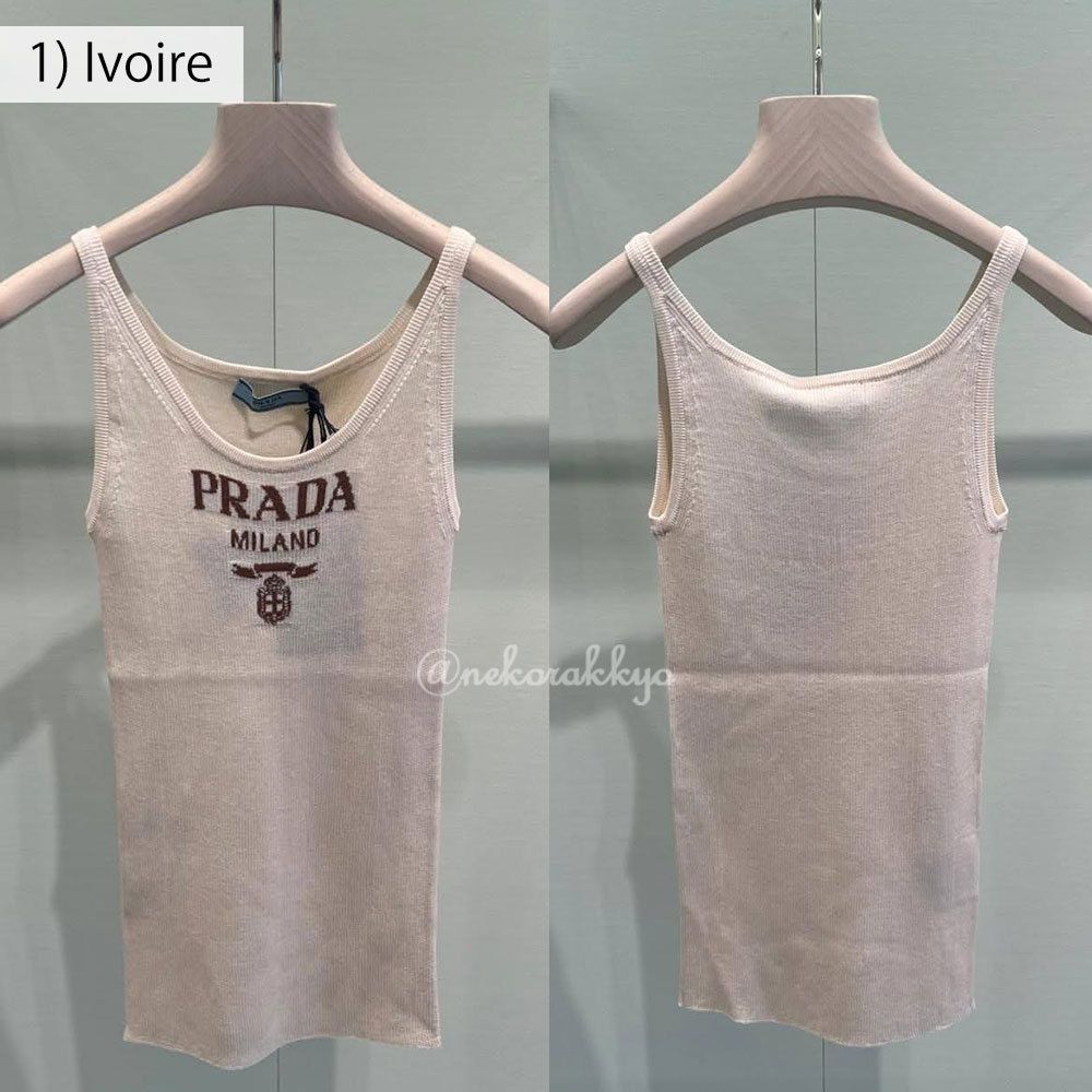 PRADA＊Silk tank top シルク リブタンクトップ＊送料込 (PRADA