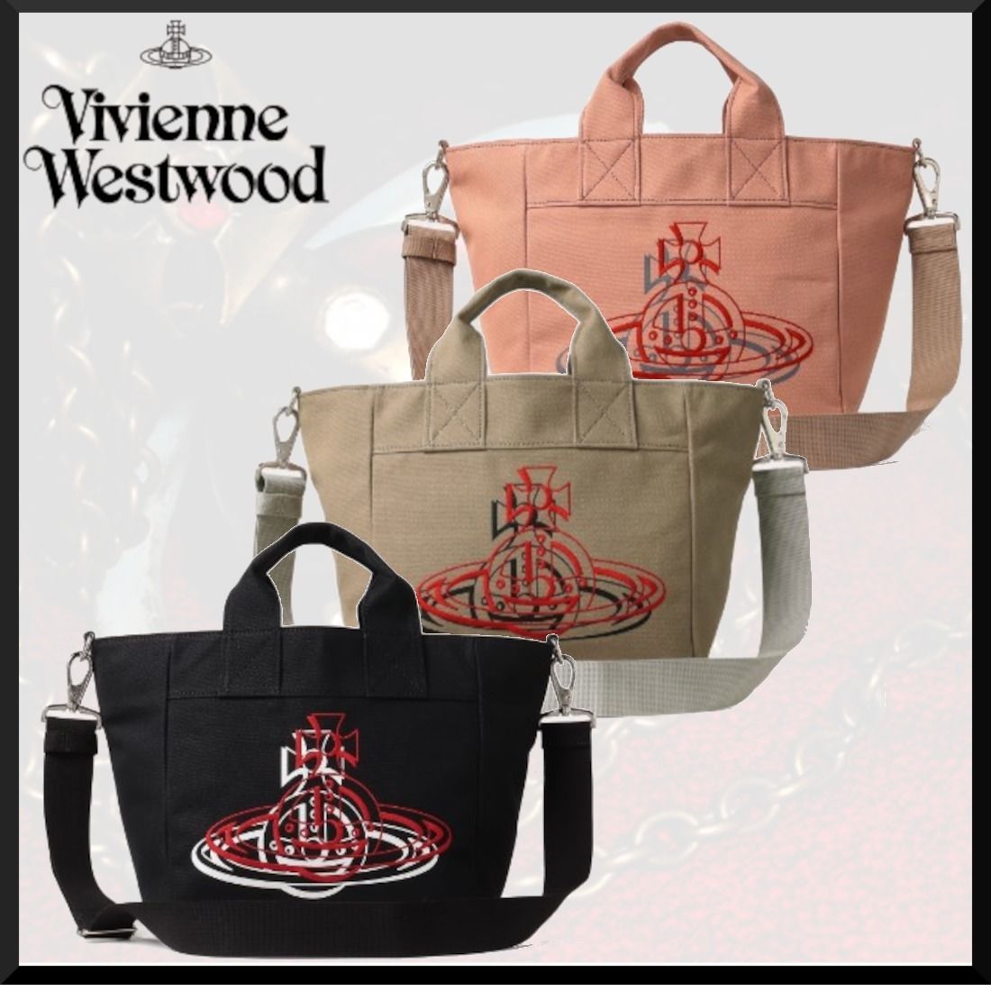 人気♪*viviennewestwood*ダブルORB キャンバストートバッグ (Vivienne